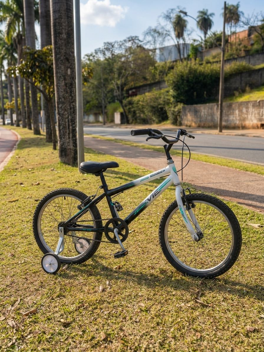 Bicicleta infantil com rodinhas na Pampulha